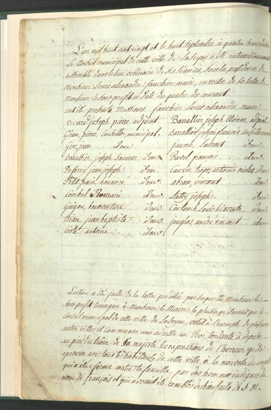 1D7 : Registre des délibérations 7 mai 1820 - 14 octobre 1827